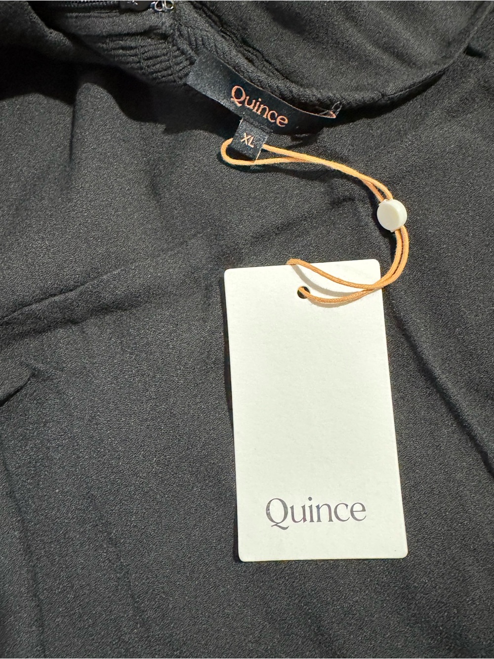 NWT Quince Georgette Short Sleeve Midi DressTrue Black Size XL Minimalist Casual - Picture 10 of 11
